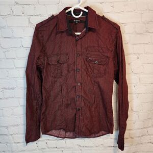 Men's Carbon "Black" Slim fit longsleeve button-down shirt, size small